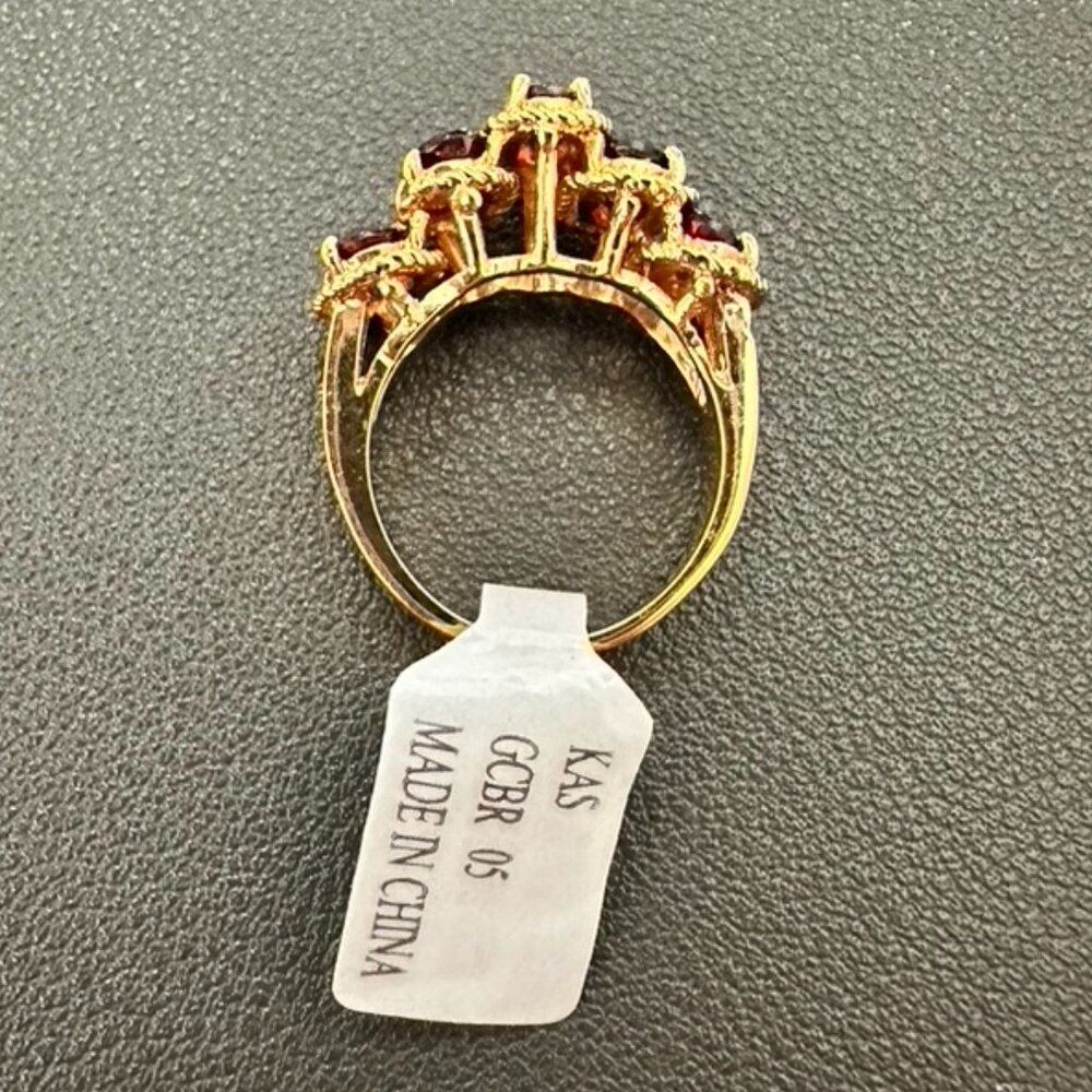 NWT Gen Garnet 14KT Gold Plated Tier Ring Size 5 - New - Picture 5 of 8